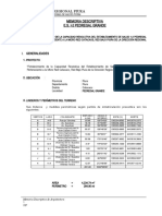 MEMORIA DESCRIPTIVA ARQUITECTURA