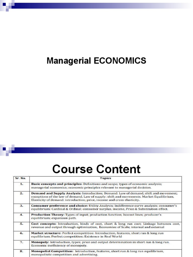Managerial Economics: Key Concepts and Principles | PDF | General ...