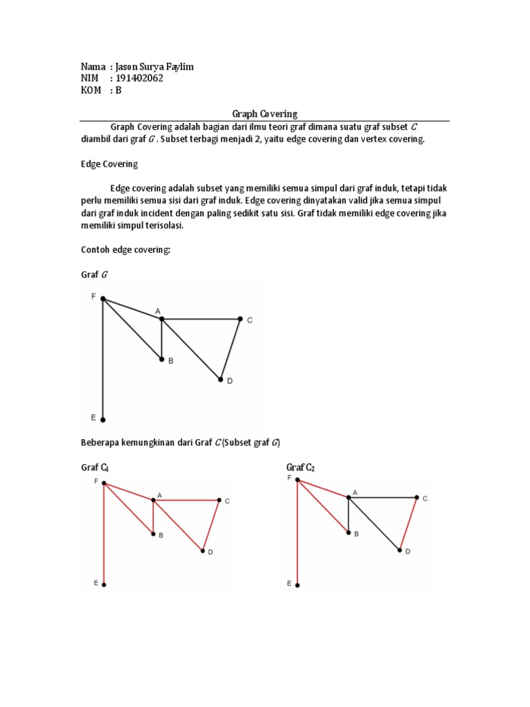 Edge dan Vertex Covering dalam Graf | PDF | Metode & Bahan Ajar | Sains ...