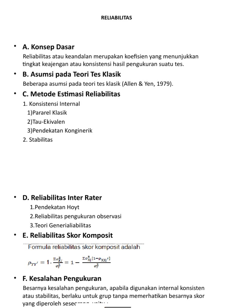 Dasar dan Metode Reliabilitas | PDF | Sains & Matematika