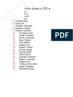 Lista Elevilor Clasei A VII