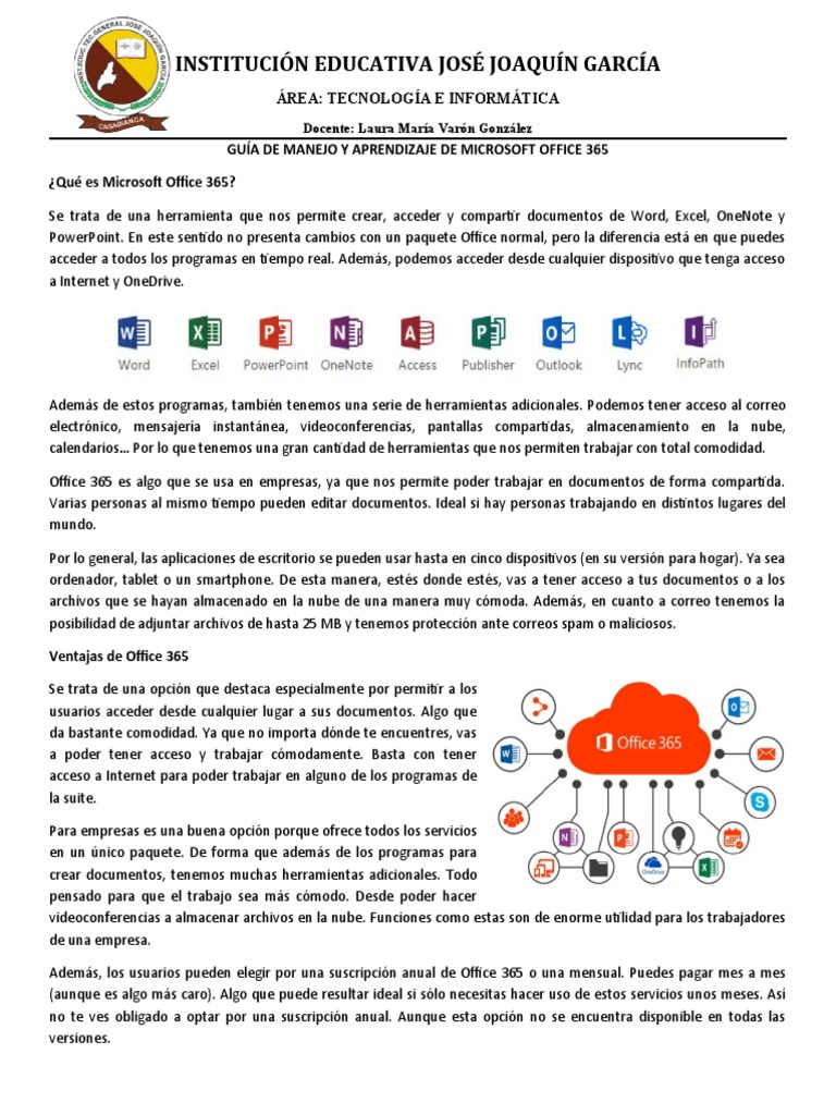 Guía de Uso de Microsoft Office 365 | PDF