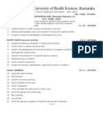 Rajiv Gandhi University of Health Sciences, Karnataka: PATHOPHYSIOLOGY (Revised Scheme 4) Q.P. CODE: 2632