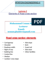 Transportation Engineering-Ii: Elements of Road Cross Section