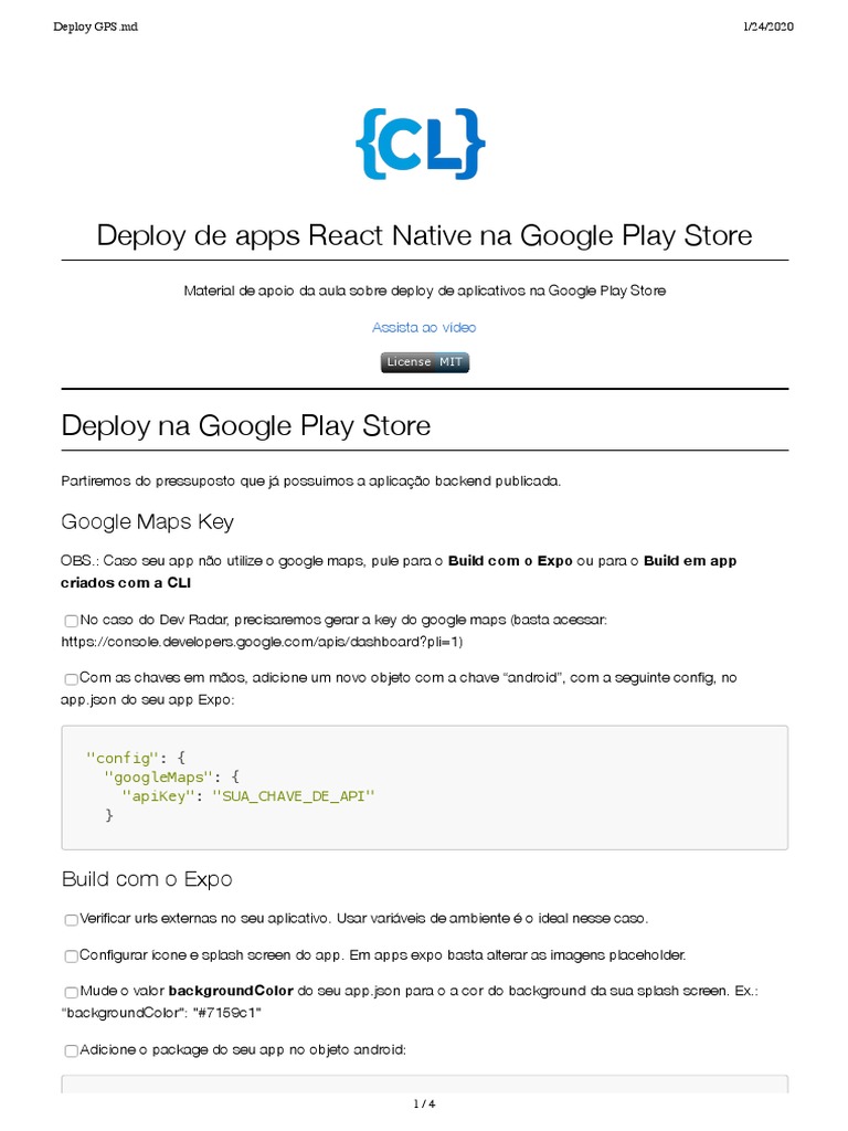 Deploy de Apps React Native na Play Store | PDF | Aplicativo para ...
