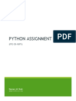 Python Assignment: (ITC CS-1071)