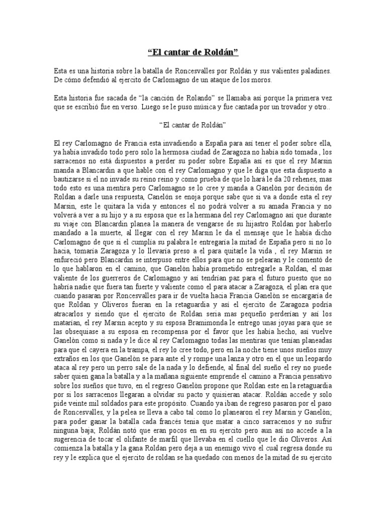 La traición y batalla de Roldán | PDF