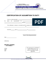 CS Form No. 4 Certification of Assumption To Duty - Edited