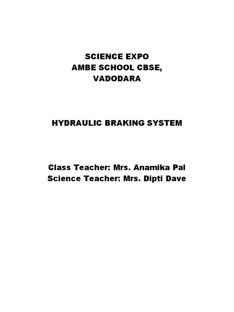 Hydraulic Brake System Overview | PDF | Brake | Transportation Engineering