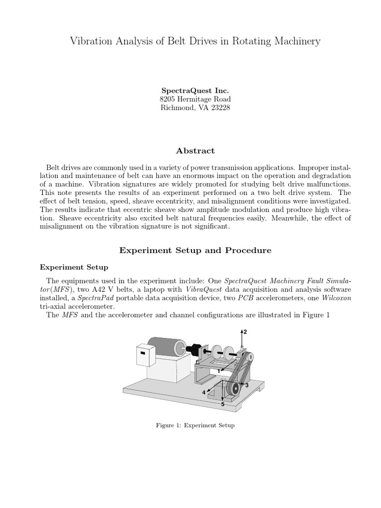 Vibration Analysis of Belt Drives in Rotating Machinery | PDF | Belt ...