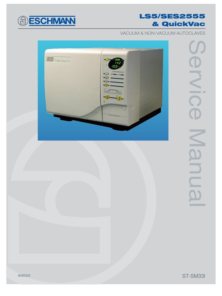 Eschmann LS5, SES2555, QuickVac Autoclave Service Manual PDF