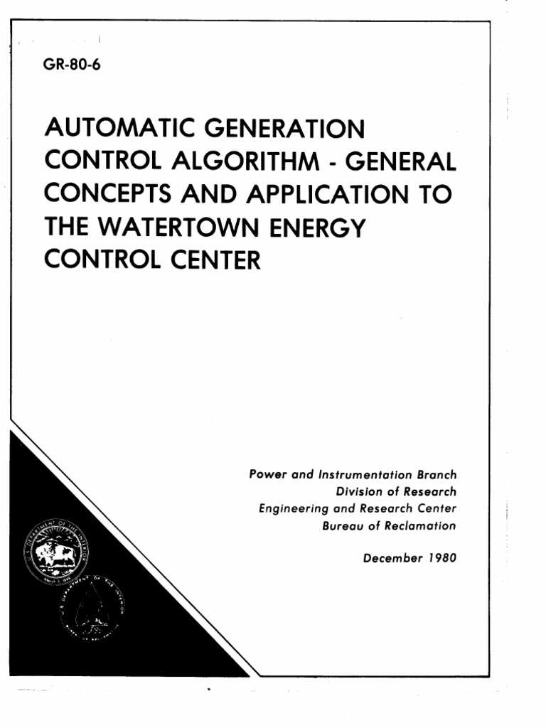 AGC Algorithm for Watertown Control Center | PDF | Control Theory ...