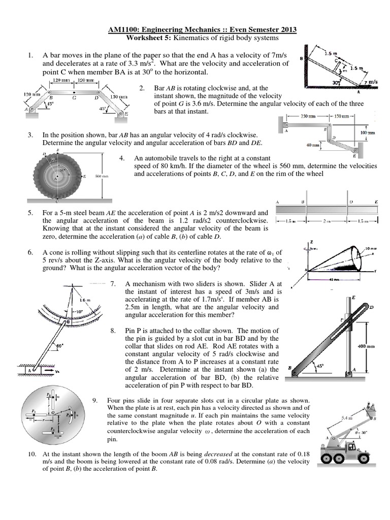 Kinematics of Rigid Body Systems | PDF | Acceleration | Velocity