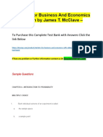 Statistics For Business and Economics 12th Edition by James T. McClave - Test Bank