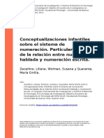 Zacanino, Liliana, Wolman, Susana y Q (..) (2011) - Conceptualizaciones Infantiles Sobre El Sistema de Numeracion.