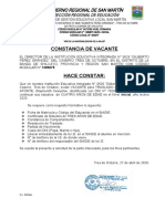 Constancia de Vacante