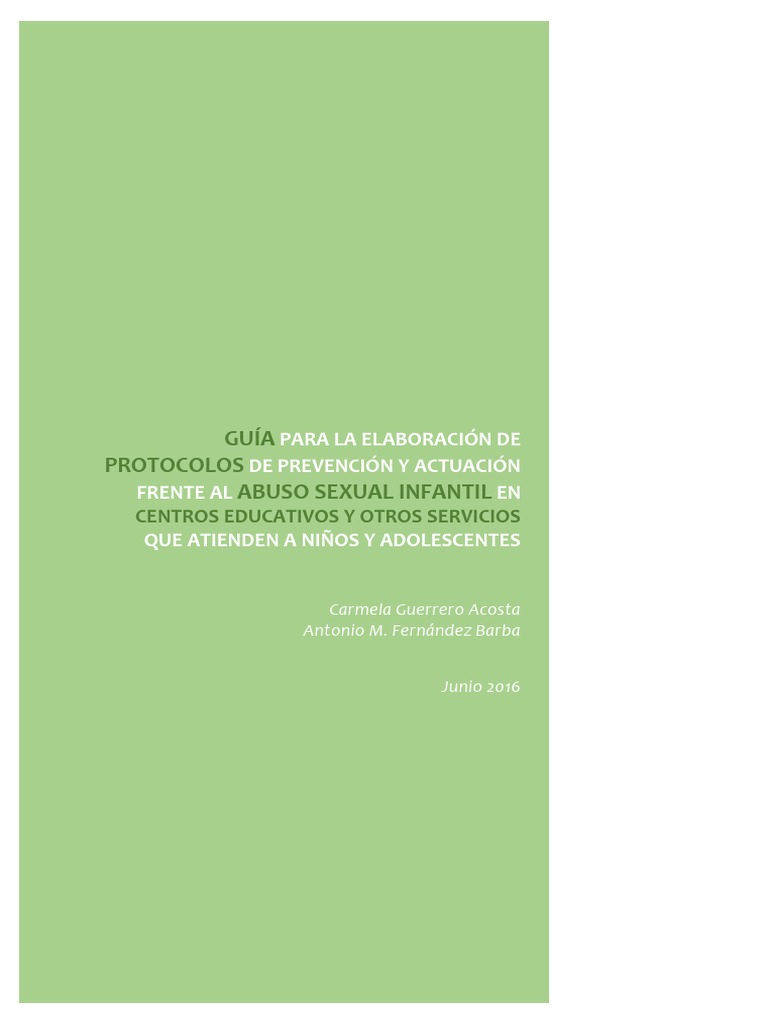 Protocolo de Prevención Abuso Sexual Infantil | PDF | Abuso sexual ...