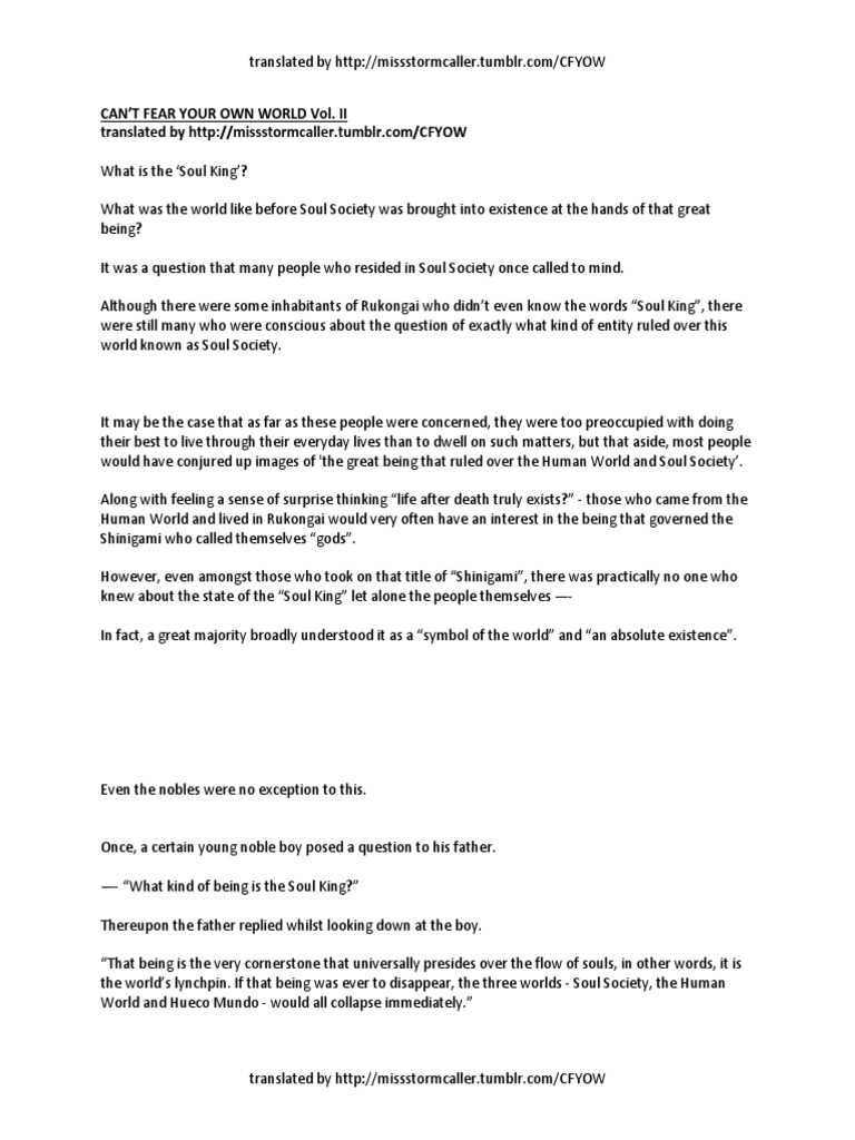 Can T Fear Your Own World Ii Translated By Missstormcaller Scheneizel Pdf
