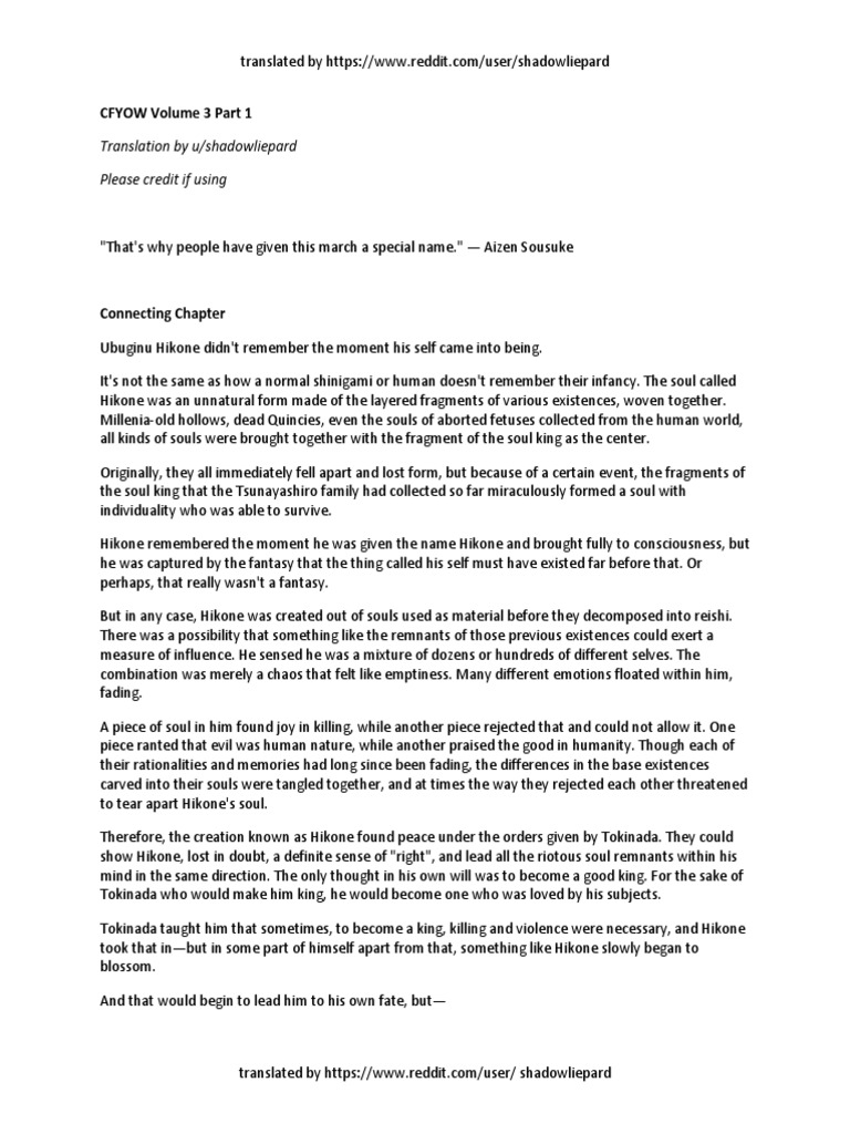 Can T Fear Your Own World Iii Translated By Shadowliepard Scheneizel Pdf Soul