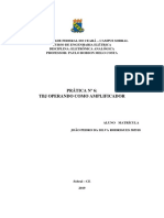 Análise do TBJ como amplificador de sinais