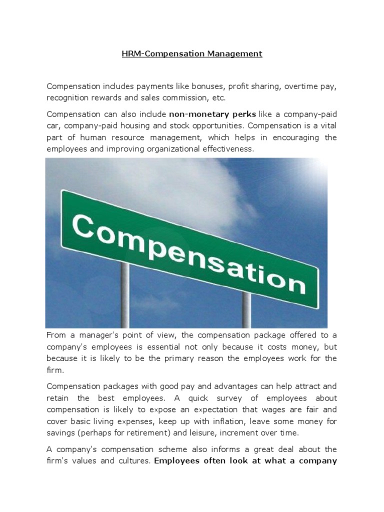 A Comprehensive Overview of Compensation Management Objectives