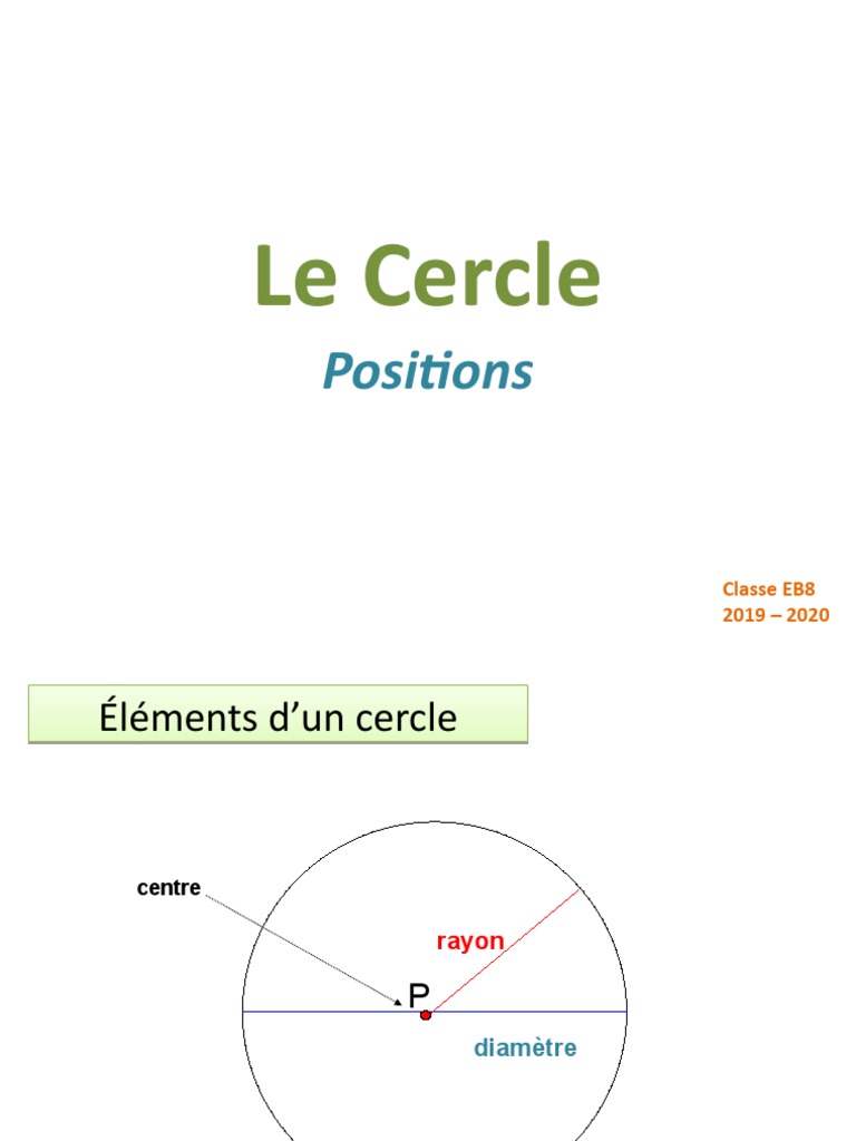 Cercle Position Eb8 | PDF | Géométrie | Géométrie