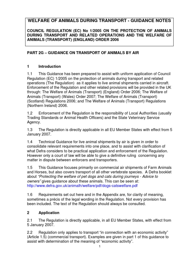 Welfare of Animals During Transport - Guidance Notes | PDF | Animal ...