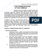 Protocols For Transportation of Wild Animals: General Considerations Prior To Transport 1 Selection of Individuals