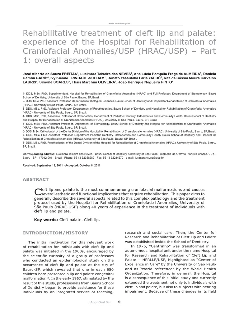 Cleft Lip and Palate Rehabilitation Insights | PDF | Human Nose ...