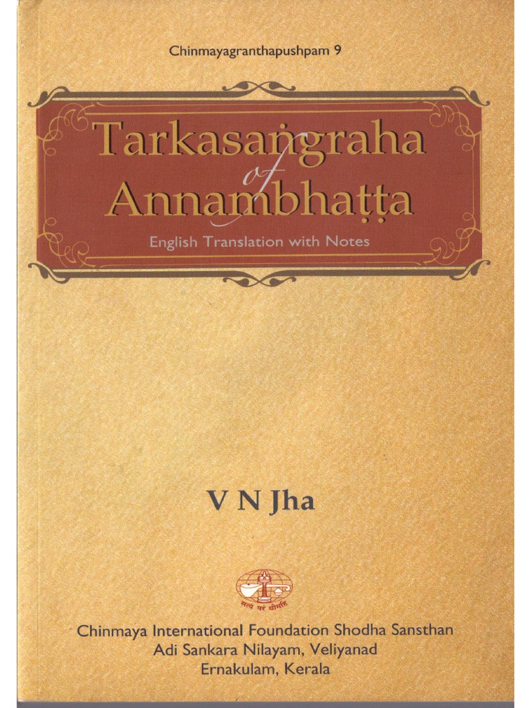 Tarka Sangraha Jha V.N. Chinmaya Mission | PDF