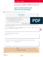 Ficha Remedial 6 Distinguir Las Intervenciones Del Narrador y de Los Personajes PDF