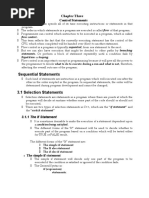 Sequential Statements: Chapter Three Control Statements