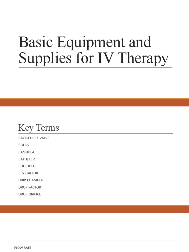 Essential Equipment, Supplies, Fluids, and Devices for Intravenous