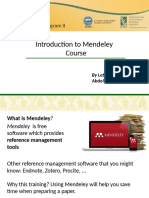 Introduction To Mendeley Course: by Lefilef Abdelhak