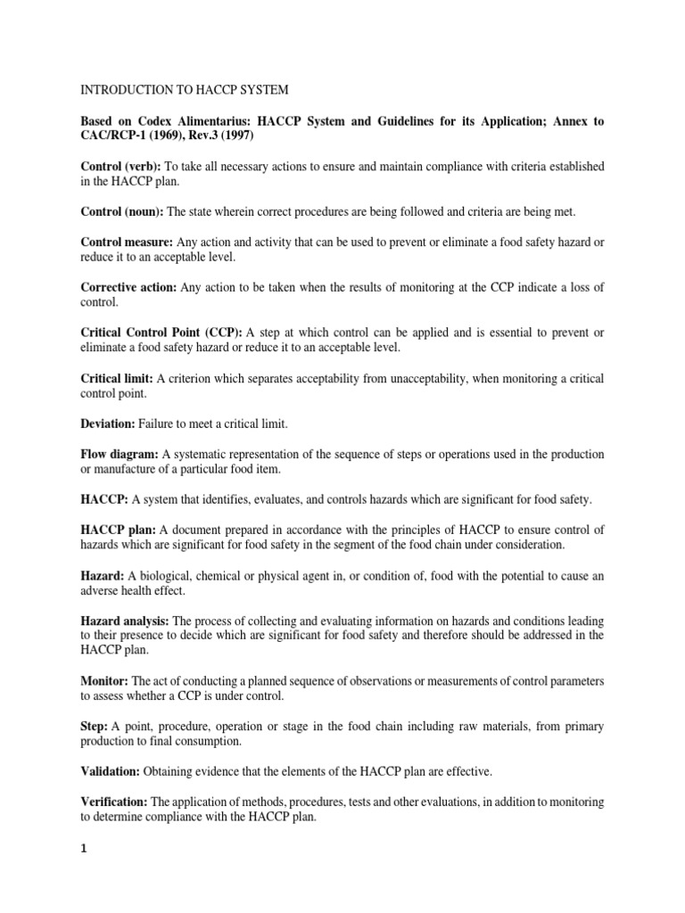 HACCP System Lecture Handout | PDF | Food Safety | Peanuts