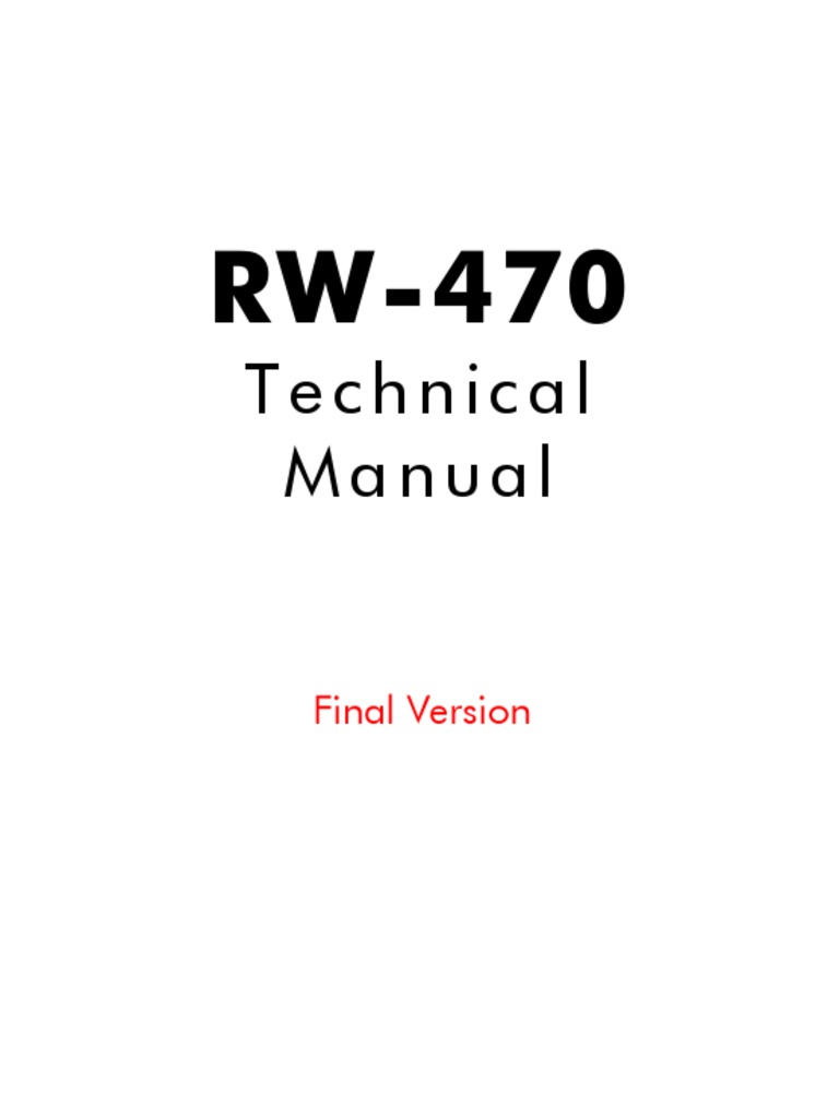 RW - 470 Tech Manual | PDF | Computer Engineering | Digital Technology