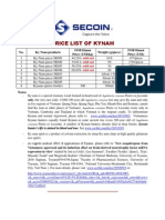 2011 Price List of Kynam