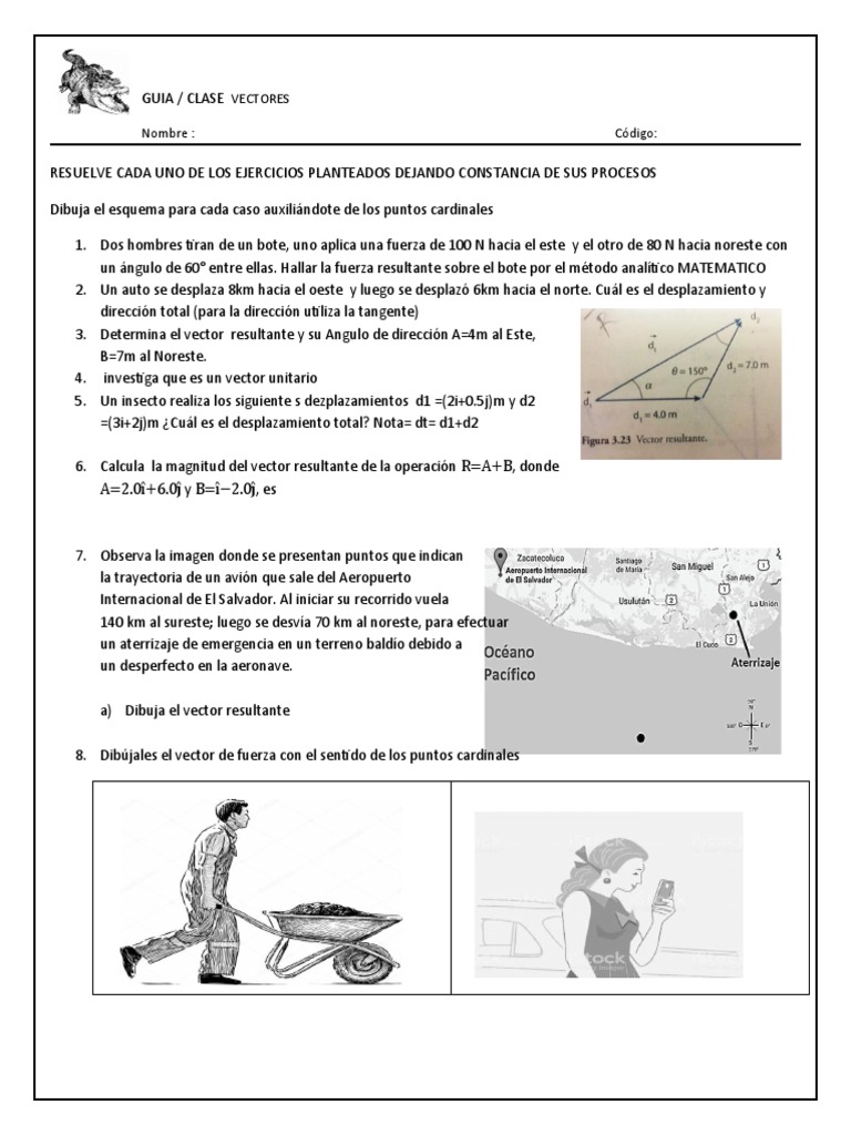Guia - Vectores Primer Año | PDF