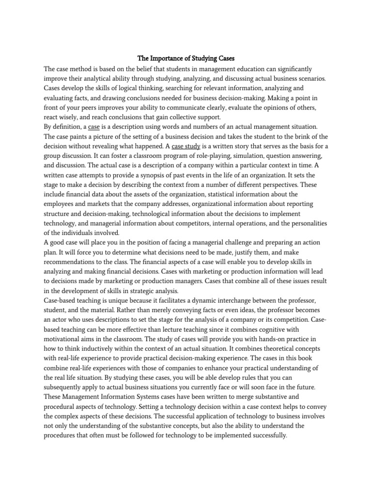 Benefits of Case-Based Learning | PDF | Decision Making | Lecture