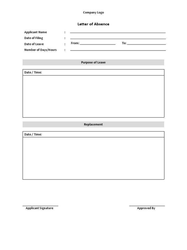 Letter of Absence | PDF