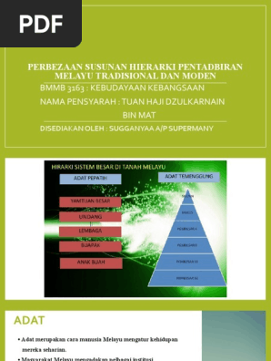 Perbezaan Susunan Hierarki Pentadbiran Melayu Tradisional Dan Moden Pdf