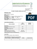 Student Trainee Curriculum Vitae