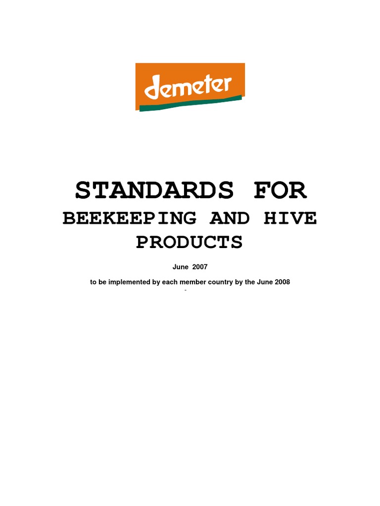 Demeter International Bee Standards | PDF | Beehive | Beekeeping