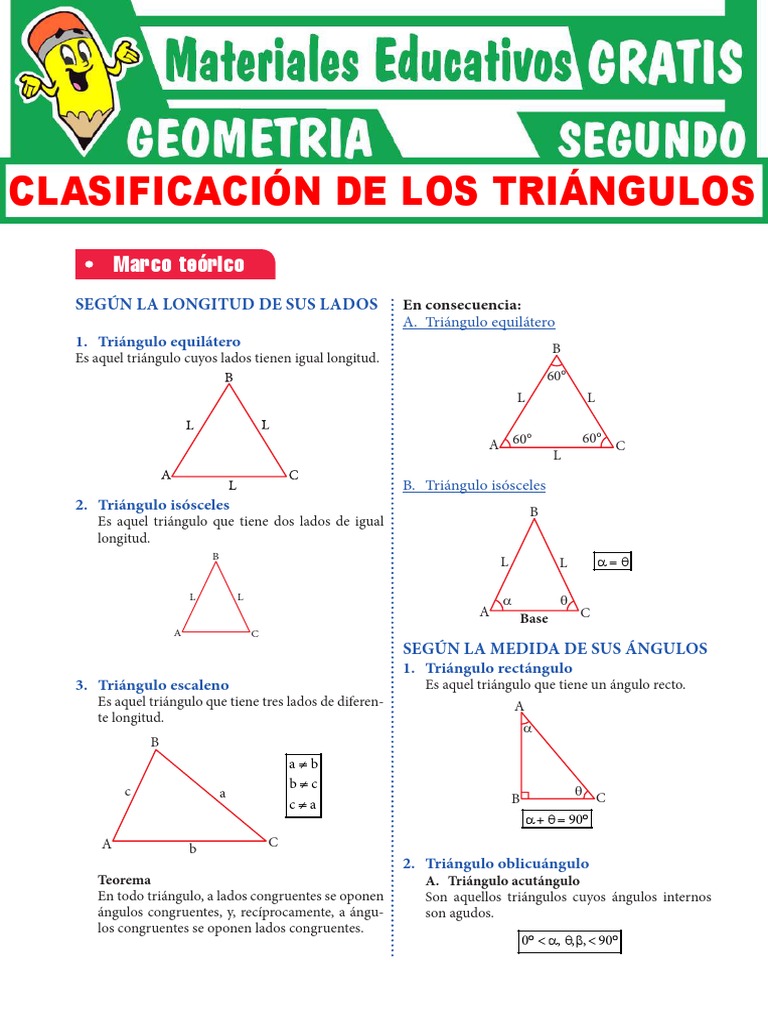 Clasificación de Los Triángulos para Segundo Grado de Secundaria | PDF ...