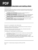 Assessment Description and Marking Criteria