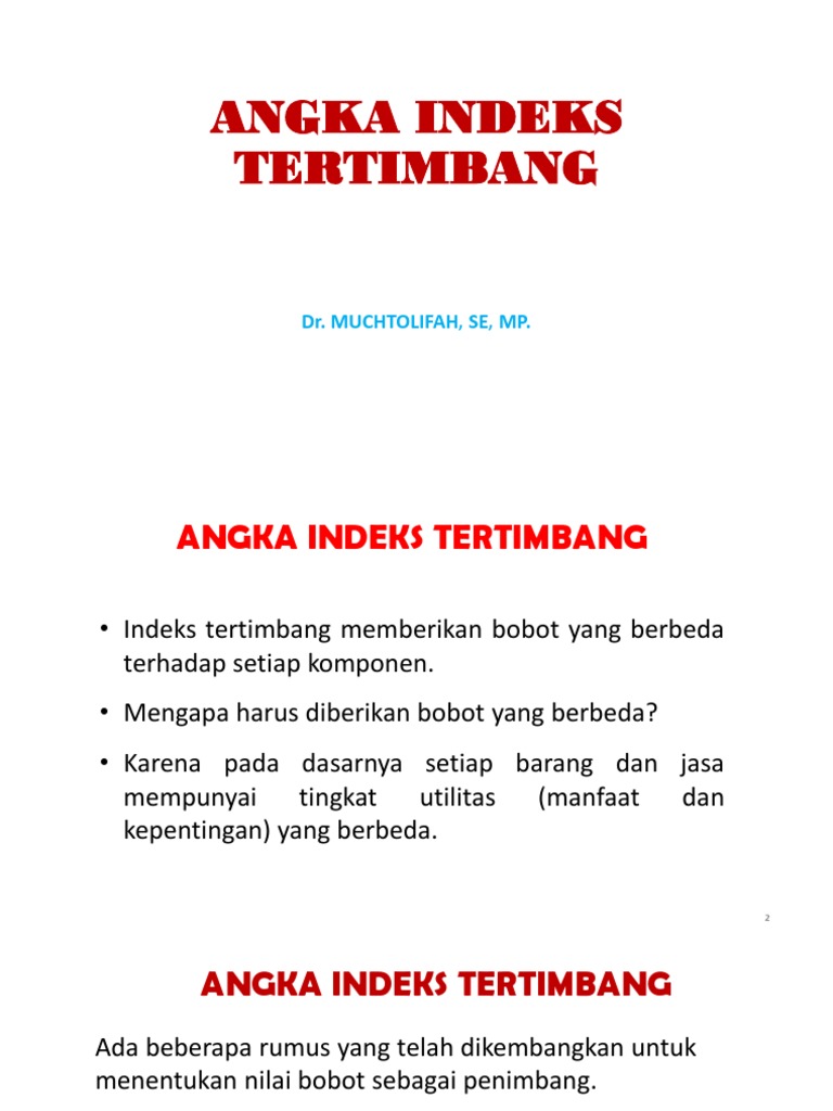 Rumus Angka Indeks Tertimbang | PDF | Metode & Bahan Ajar | Sains ...