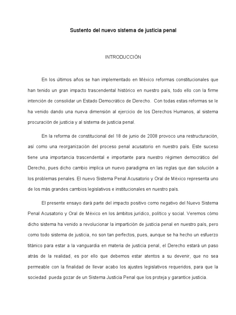 Impacto del Nuevo Sistema Penal en México | PDF | Derecho penal | México