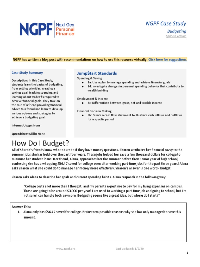 Budgeting CS - How Do I Budget  PDF  Budget  Economies Inside The Student Budget Worksheet Answers
