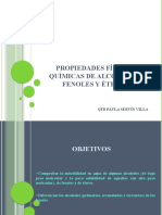 Propiedades Físicas, Químicas de Alcoholes, Fenoles y Éteres