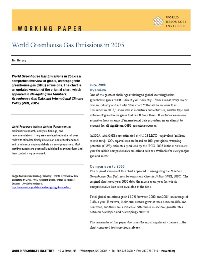 Global GHG Emissions Overview 2005 | PDF | Greenhouse Gas | Global Warming